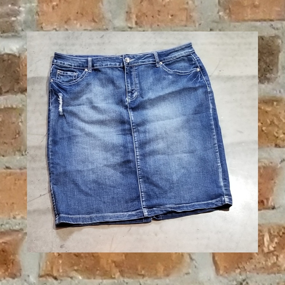 Ashley Stewart Denim Plus Size Skirt
